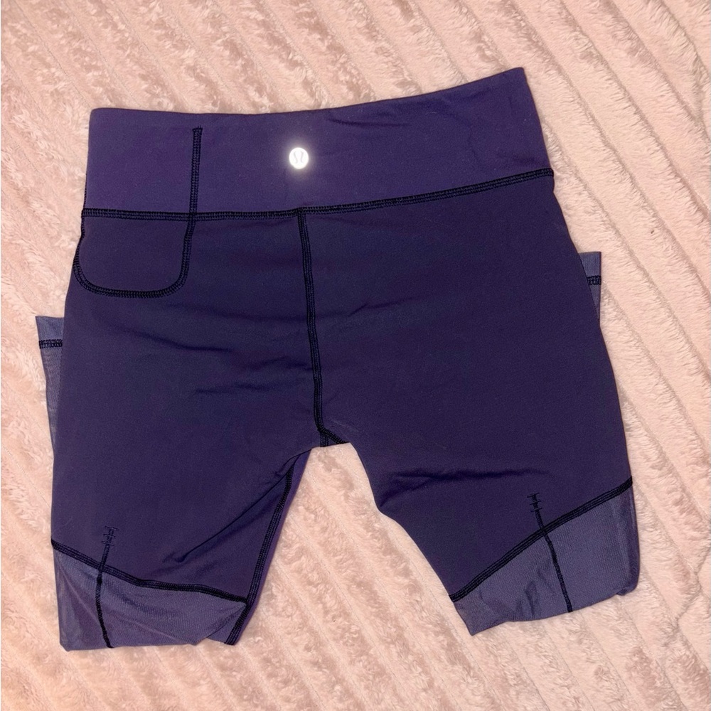 Lululemon Athletica Purple Bike Shorts with Streamlined Design